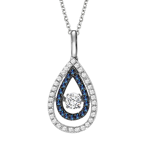 blue and white diamond necklace
