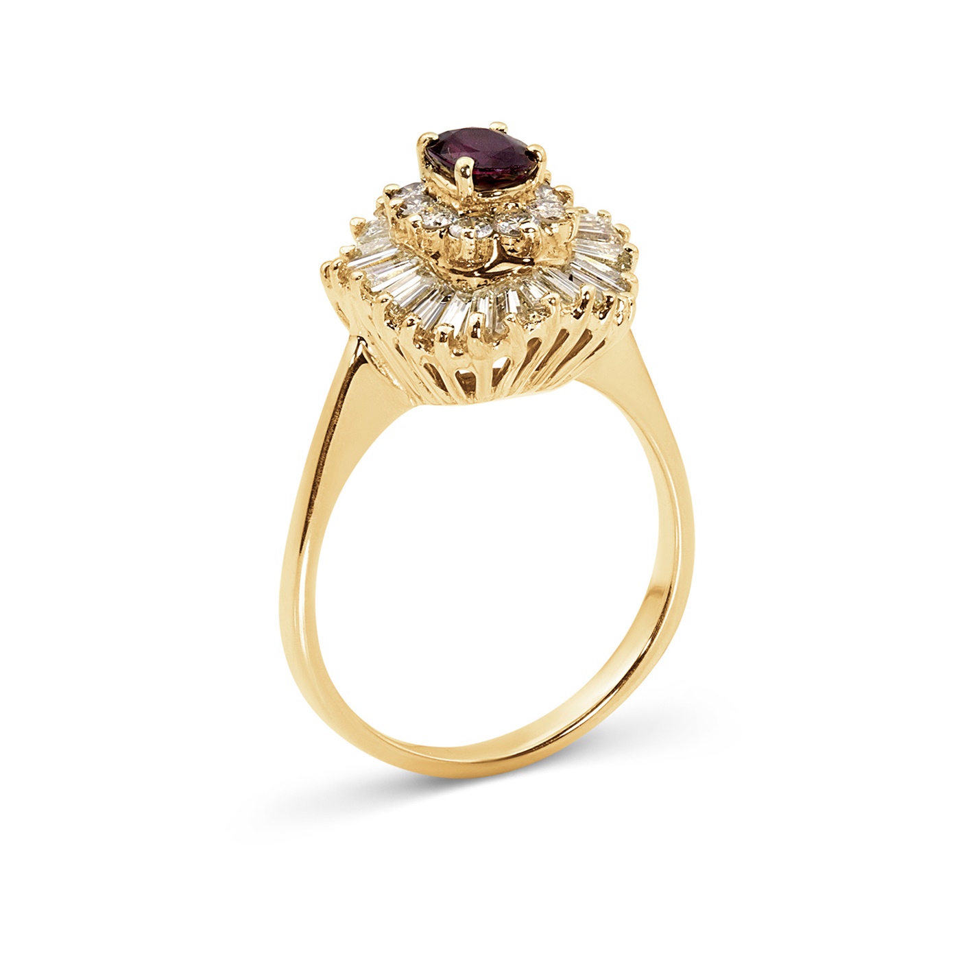 Estate 14k Gold Genuine Ruby And Diamond Ballerina Ring Save 1600