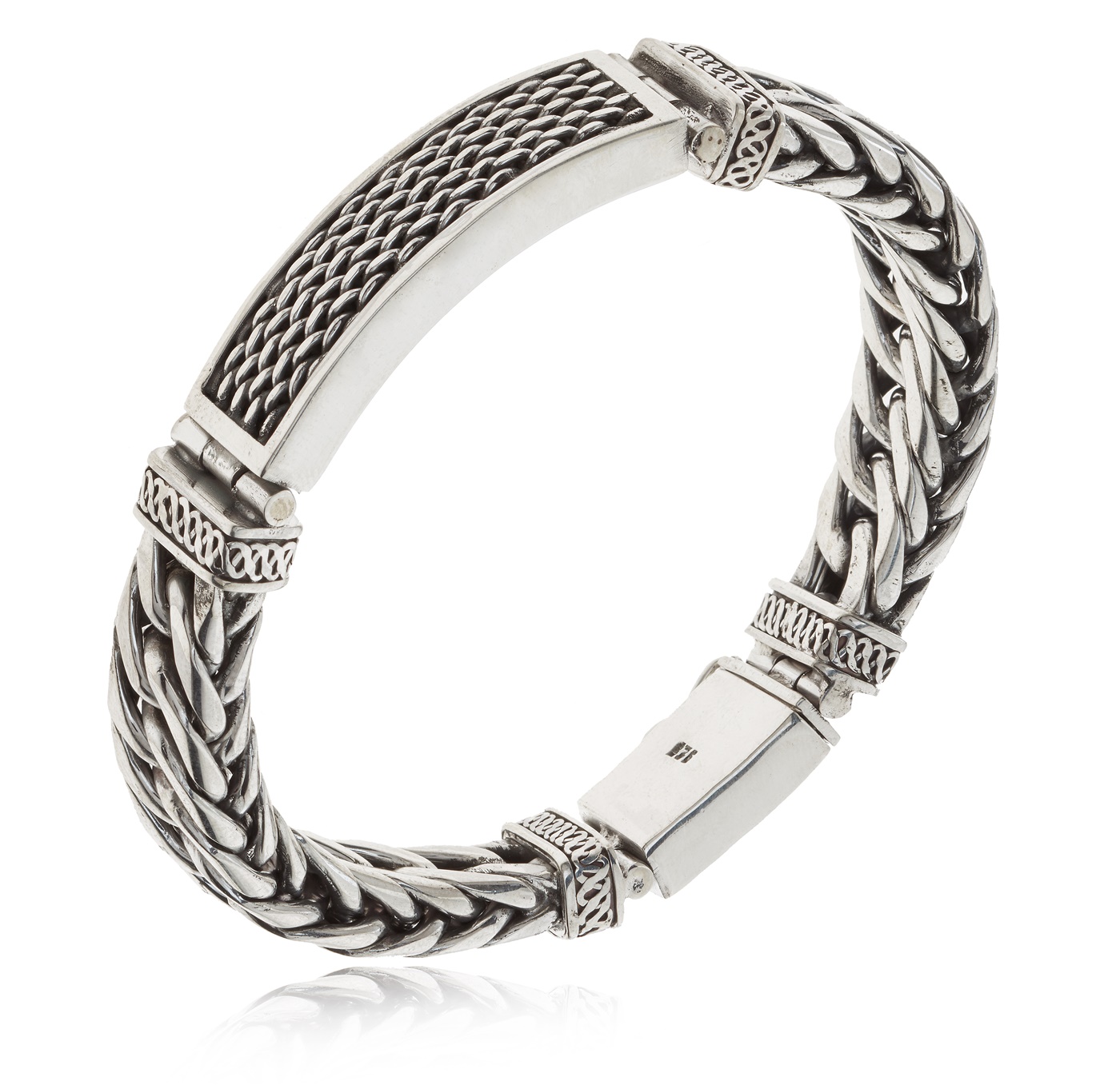 Samuel B. Chain Link Bracelet for Men Handmade Heavy Sterling Silver