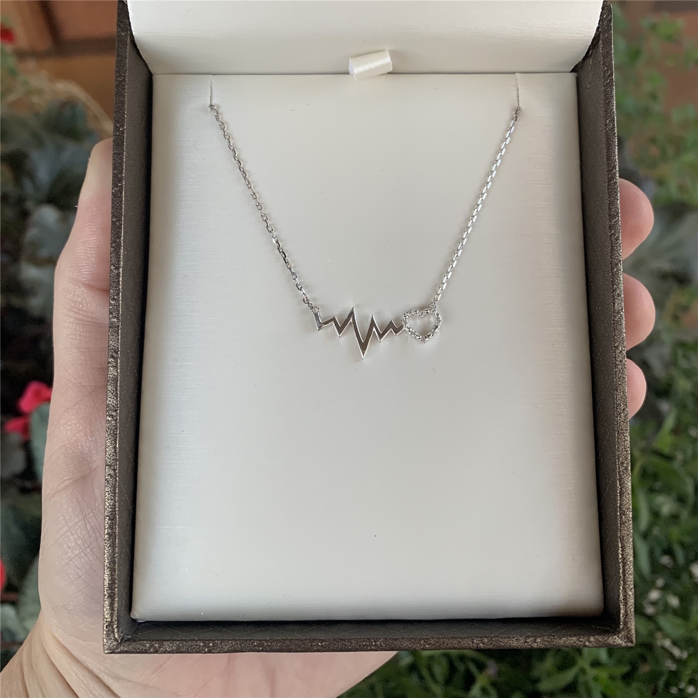 Bonyak Jewelry Sterling Silver Heartbeat 16-18 Necklace 