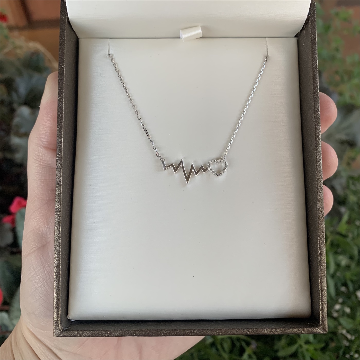 heartbeat necklace with diamonds