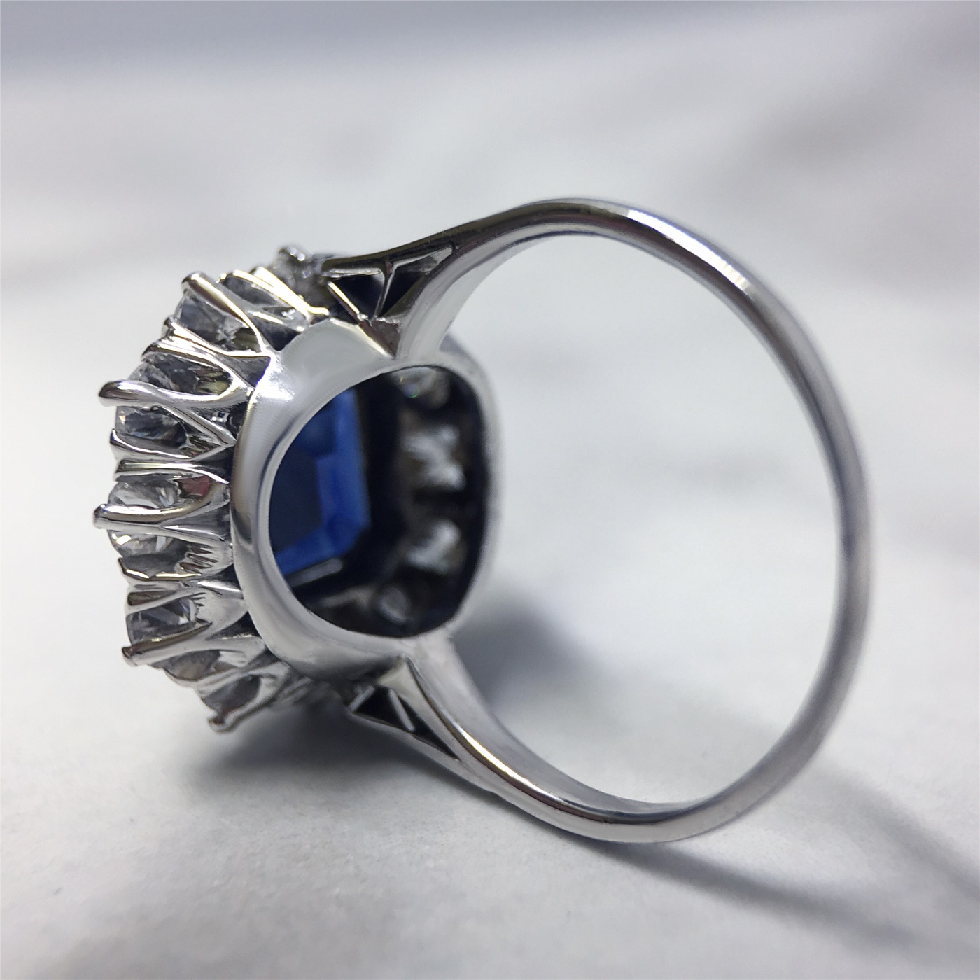 1920s Vintage Sapphire and Diamond Engagement Ring - Antique Sapphire Ring