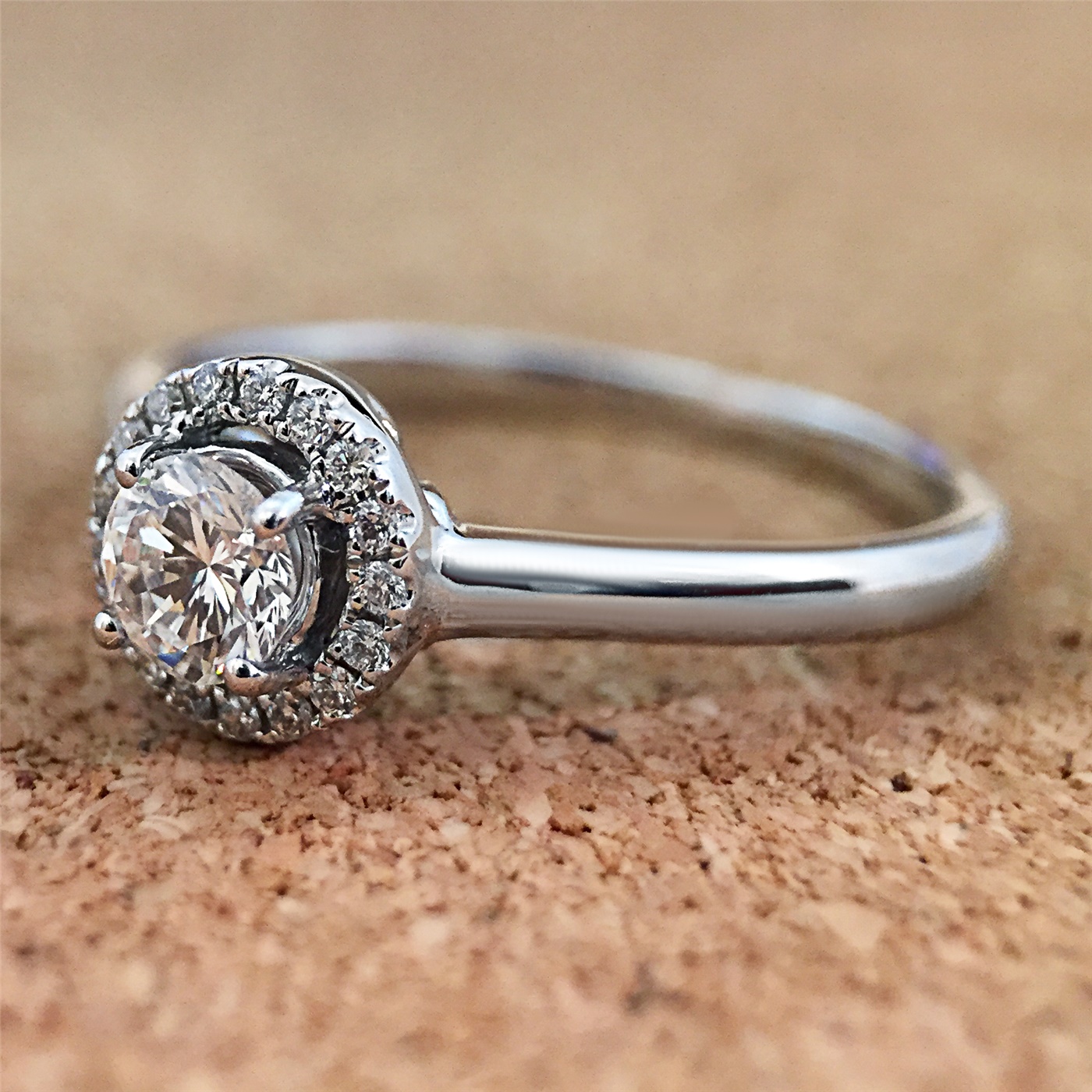 14K White Gold & Diamond Halo Promise Ring (.36ctw), only $895